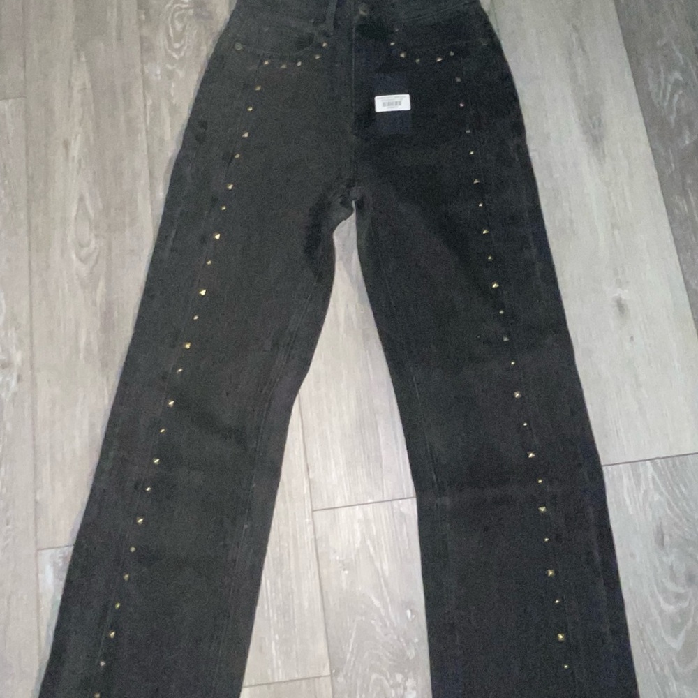 Homme Femme Black Studded Jeans